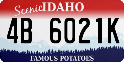 ID license plate 4B6021K