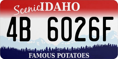 ID license plate 4B6026F