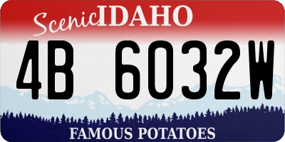 ID license plate 4B6032W