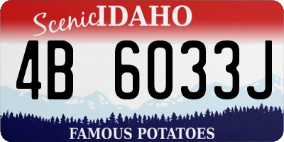 ID license plate 4B6033J