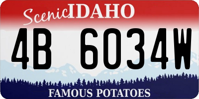 ID license plate 4B6034W
