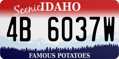 ID license plate 4B6037W