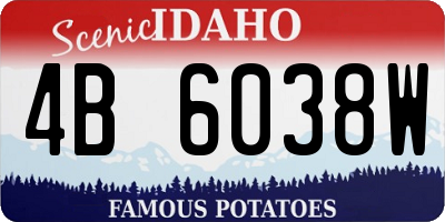 ID license plate 4B6038W
