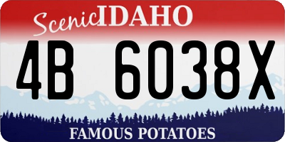 ID license plate 4B6038X