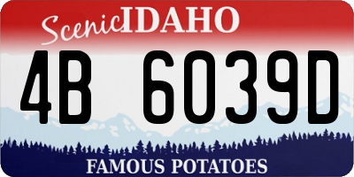 ID license plate 4B6039D