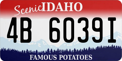 ID license plate 4B6039I