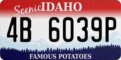 ID license plate 4B6039P
