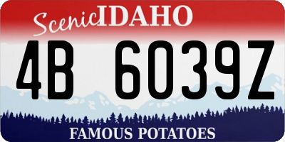 ID license plate 4B6039Z