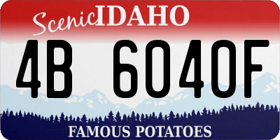 ID license plate 4B6040F