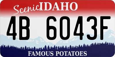 ID license plate 4B6043F