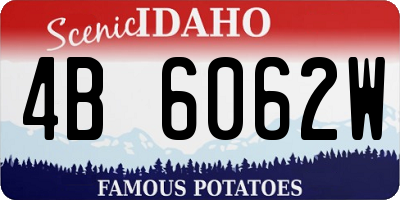 ID license plate 4B6062W