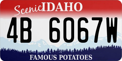ID license plate 4B6067W