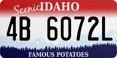 ID license plate 4B6072L