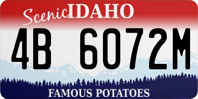 ID license plate 4B6072M