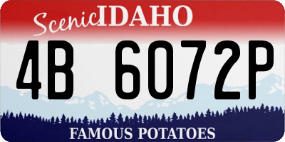 ID license plate 4B6072P