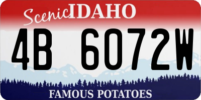ID license plate 4B6072W