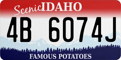 ID license plate 4B6074J