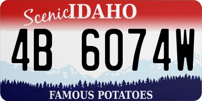 ID license plate 4B6074W