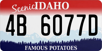 ID license plate 4B6077D