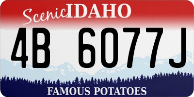 ID license plate 4B6077J