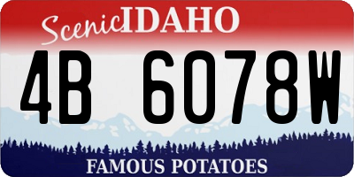 ID license plate 4B6078W