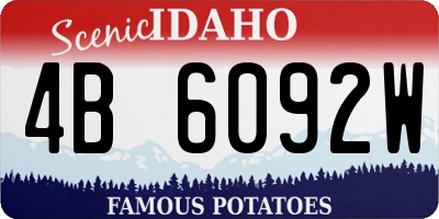 ID license plate 4B6092W