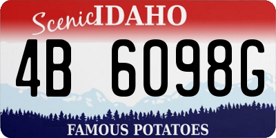 ID license plate 4B6098G