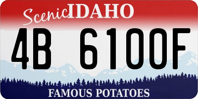 ID license plate 4B6100F
