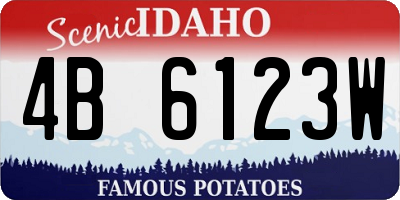 ID license plate 4B6123W