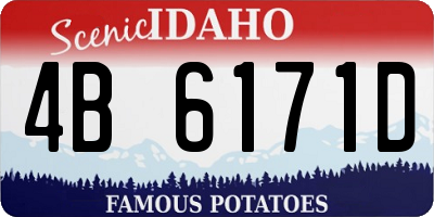 ID license plate 4B6171D