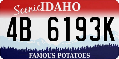 ID license plate 4B6193K