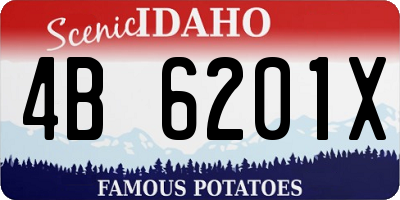 ID license plate 4B6201X