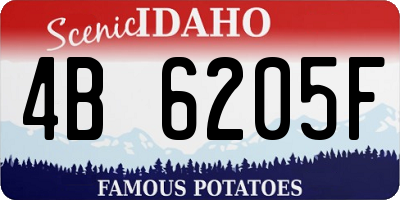 ID license plate 4B6205F
