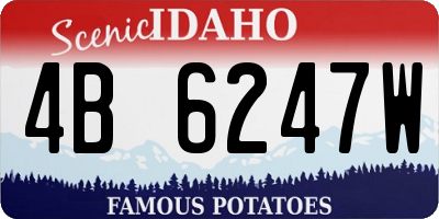 ID license plate 4B6247W