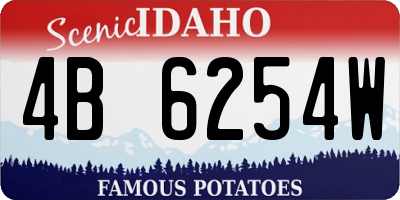 ID license plate 4B6254W