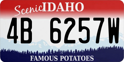 ID license plate 4B6257W