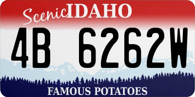 ID license plate 4B6262W