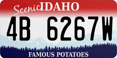 ID license plate 4B6267W