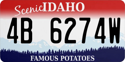 ID license plate 4B6274W