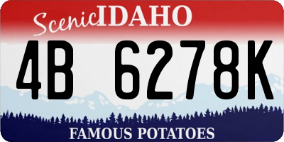 ID license plate 4B6278K
