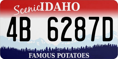 ID license plate 4B6287D