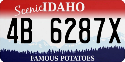 ID license plate 4B6287X