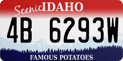 ID license plate 4B6293W
