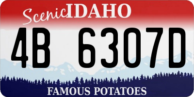 ID license plate 4B6307D