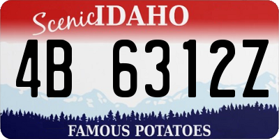 ID license plate 4B6312Z