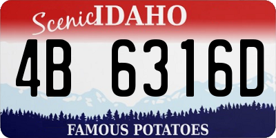 ID license plate 4B6316D