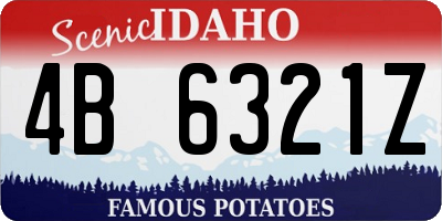 ID license plate 4B6321Z