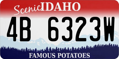 ID license plate 4B6323W