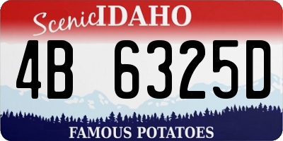 ID license plate 4B6325D