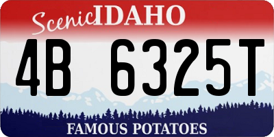 ID license plate 4B6325T
